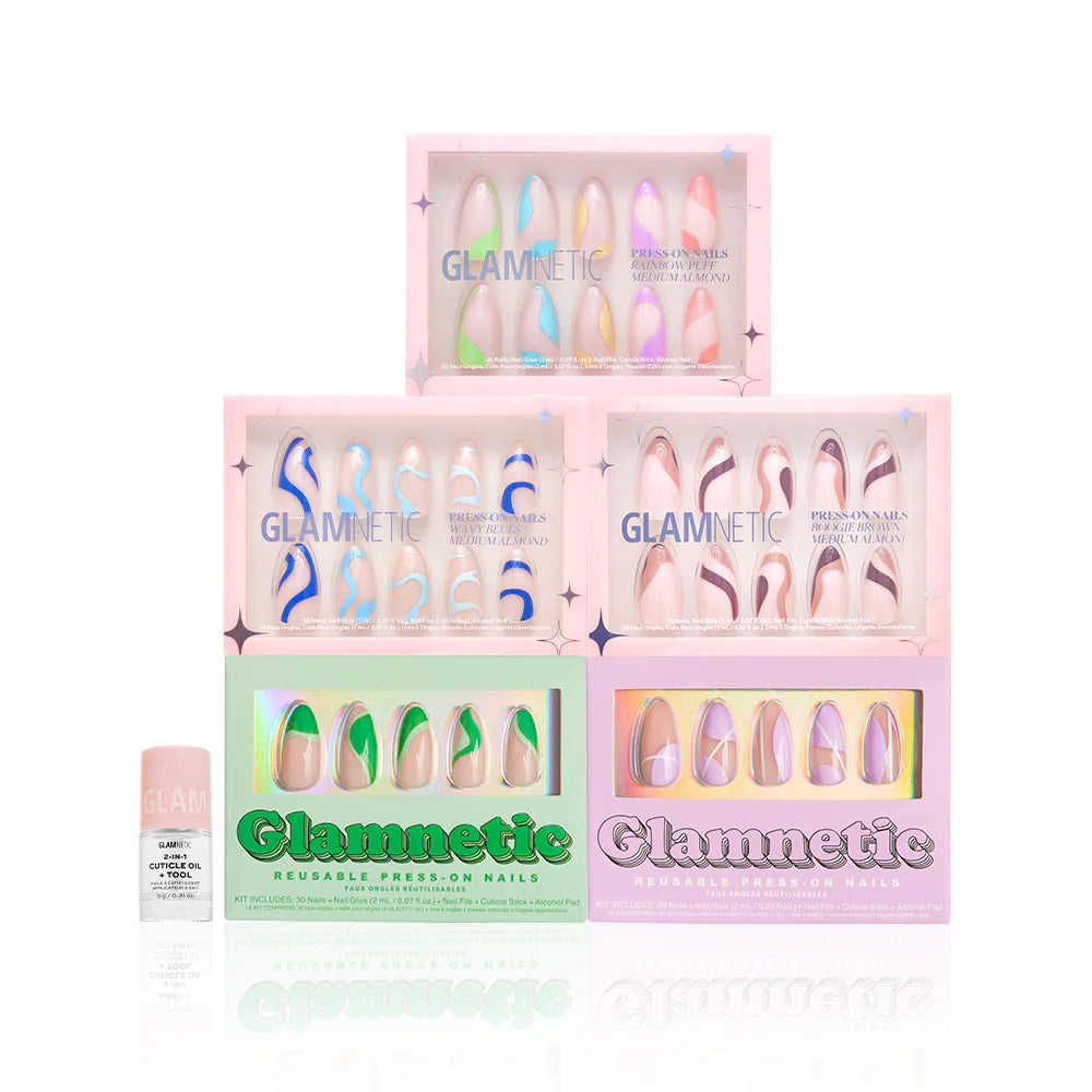 5 vibrant Glamnetic press-on nails