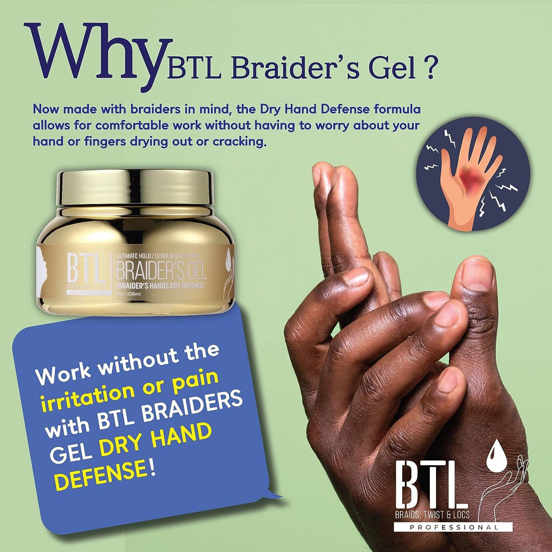 BTL Braider's Hands Dry Defense Ultimate Hold Conditioning Gel