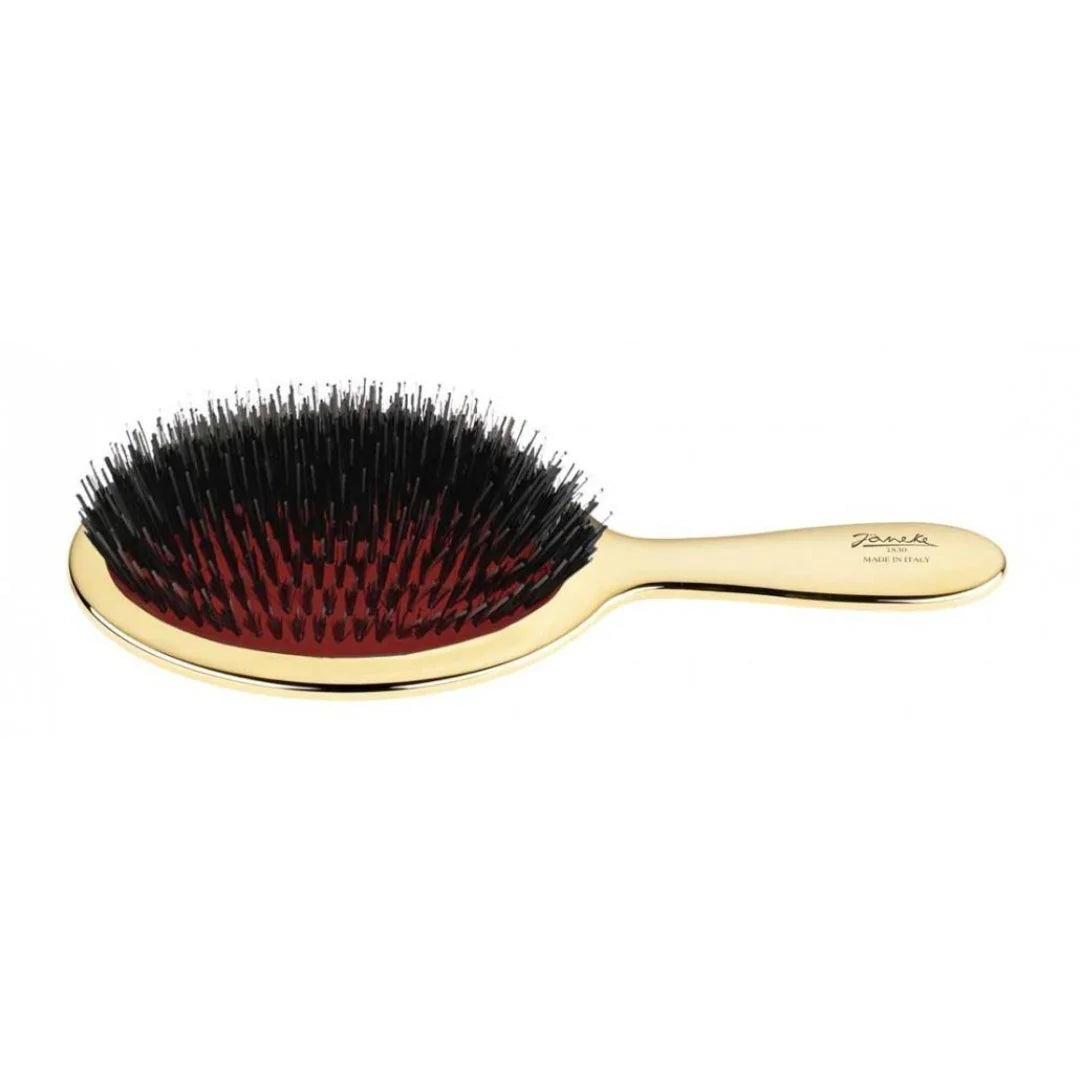 Janeke Air-cushioned brush with white bristles and nylon reinforcement - gold
