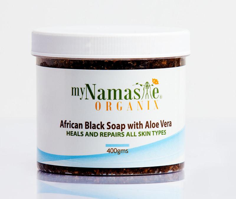 myNamaste Organix  African Black Soap with Aloe Vera