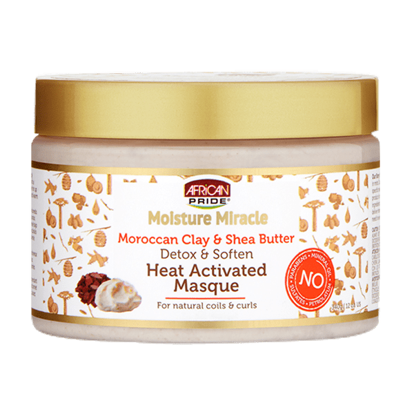 African Pride Moisture Miracle Moroccan Clay and Shea Butter Heat Masque