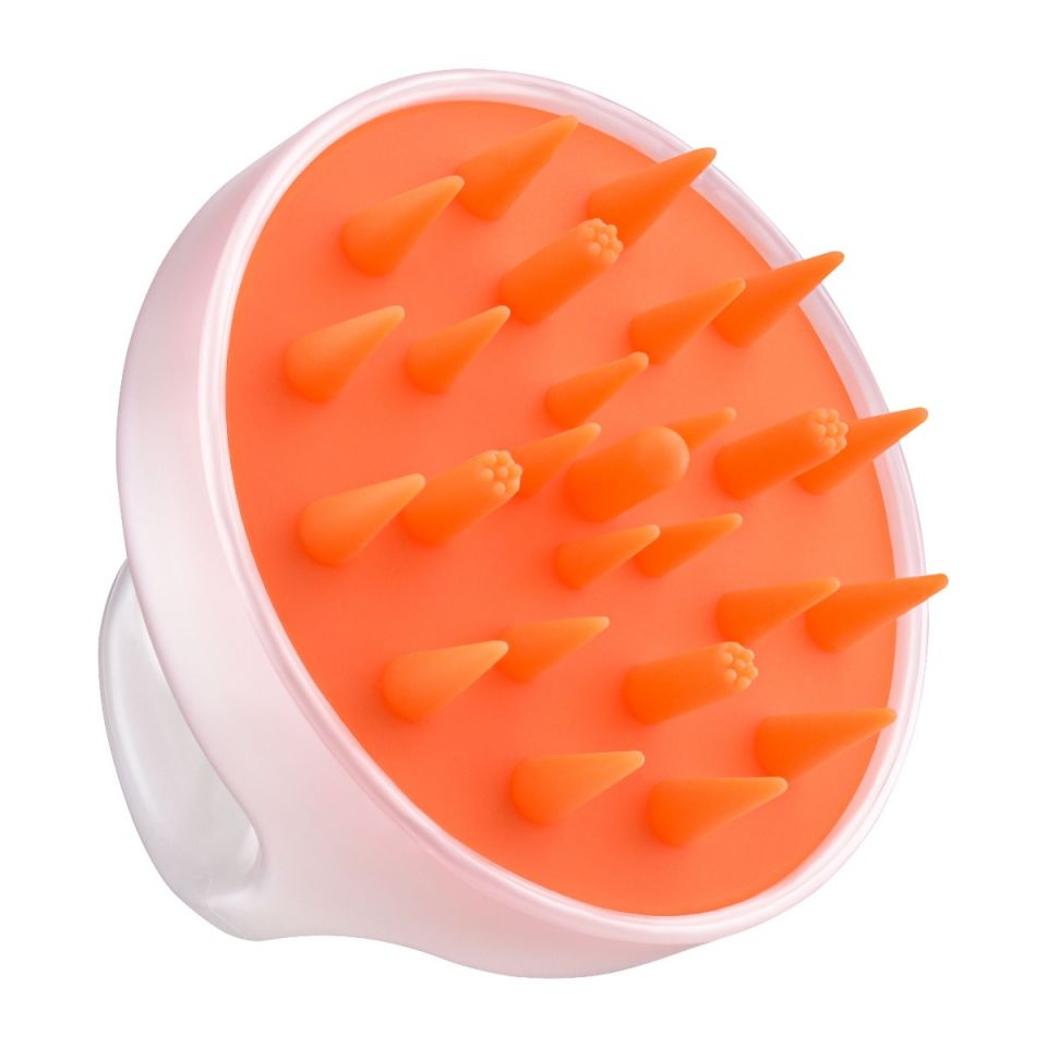 Stylecraft Hair Massage Shampoo Brush Soft Silicone White/Orange